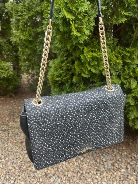Karl Lagerfeld Handbags - Karl Lagerfeld Paris Tweed Shoulder Bag EUC 12 x 8